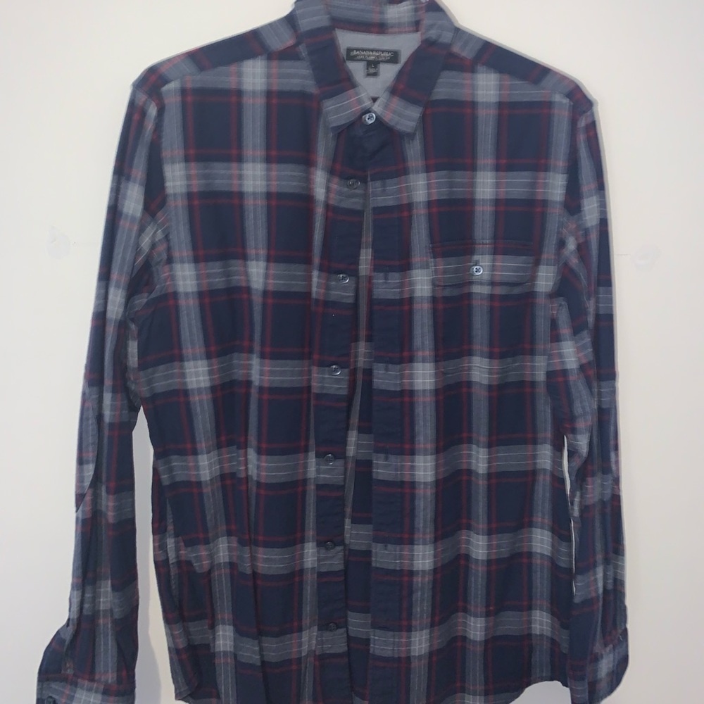 Banana Republic Luxe Flannel  Slim Fit, Large